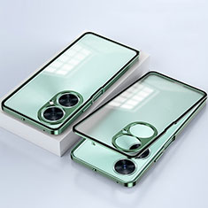 OnePlus Nord CE 3 5G用ケース 高級感 手触り良い アルミメタル 製の金属製 360度 フルカバーバンパー 鏡面 カバー OnePlus グリーン