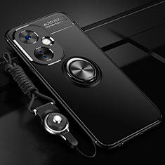 OnePlus Nord CE 3 Lite 5G用極薄ソフトケース シリコンケース 耐衝撃 全面保護 アンド指輪 マグネット式 バンパー SD3 OnePlus ブラック