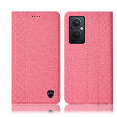 OnePlus Nord N20 5G用手帳型 布 スタンド H14P OnePlus ピンク