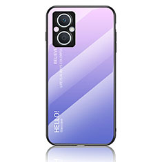 OnePlus Nord N20 5G用ハイブリットバンパーケース プラスチック 鏡面 虹 グラデーション 勾配色 カバー LS1 OnePlus ラベンダー
