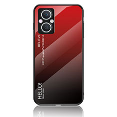 OnePlus Nord N20 5G用ハイブリットバンパーケース プラスチック 鏡面 虹 グラデーション 勾配色 カバー LS1 OnePlus レッド