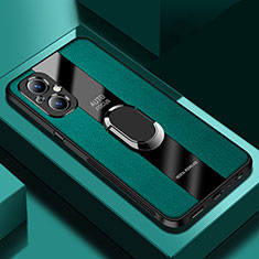OnePlus Nord N20 5G用シリコンケース ソフトタッチラバー レザー柄 アンドマグネット式 S01 OnePlus グリーン