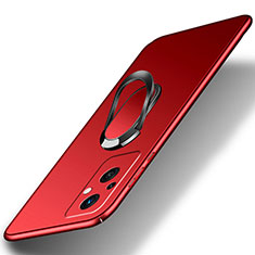 OnePlus Nord N20 5G用ハードケース プラスチック 質感もマット アンド指輪 マグネット式 OnePlus レッド