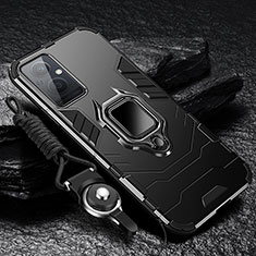 OnePlus Nord N20 5G用ハイブリットバンパーケース プラスチック アンド指輪 マグネット式 R01 OnePlus ブラック