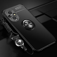 OnePlus Nord N20 5G用極薄ソフトケース シリコンケース 耐衝撃 全面保護 アンド指輪 マグネット式 バンパー JM3 OnePlus ブラック