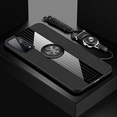 OnePlus Nord N200 5G用極薄ソフトケース シリコンケース 耐衝撃 全面保護 アンド指輪 マグネット式 バンパー X03L OnePlus ブラック