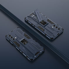 OnePlus Nord N200 5G用ハイブリットバンパーケース スタンド プラスチック 兼シリコーン カバー マグネット式 T01 OnePlus ネイビー