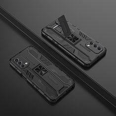OnePlus Nord N200 5G用ハイブリットバンパーケース スタンド プラスチック 兼シリコーン カバー マグネット式 T01 OnePlus ブラック