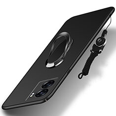 OnePlus Nord N300 5G用ハードケース プラスチック 質感もマット アンド指輪 マグネット式 OnePlus ブラック