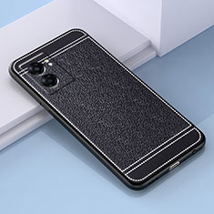 OnePlus Nord N300 5G用シリコンケース ソフトタッチラバー レザー柄 カバー S03 OnePlus ブラック