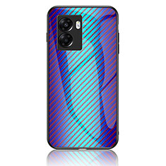 OnePlus Nord N300 5G用ハイブリットバンパーケース プラスチック 鏡面 虹 グラデーション 勾配色 カバー LS2 OnePlus ネイビー