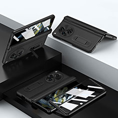 OnePlus Open 5G用ケース 高級感 手触り良いレザー柄 QK1 OnePlus ブラック