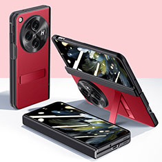 OnePlus Open 5G用ケース 高級感 手触り良いレザー柄 GS6 OnePlus レッド
