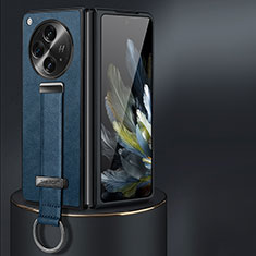 OnePlus Open 5G用ハイブリットバンパーケース 高級感 手触り良いレザー柄 兼プラスチック LD1 OnePlus ネイビー