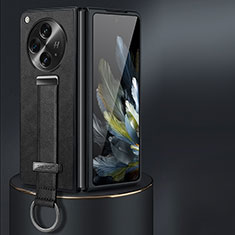 OnePlus Open 5G用ハイブリットバンパーケース 高級感 手触り良いレザー柄 兼プラスチック LD1 OnePlus ブラック