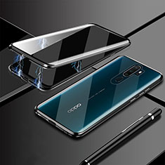 Oppo A11用ケース 高級感 手触り良い アルミメタル 製の金属製 360度 フルカバーバンパー 鏡面 カバー M02 Oppo ブラック