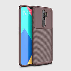 Oppo A11用シリコンケース ソフトタッチラバー ツイル カバー Oppo ブラウン