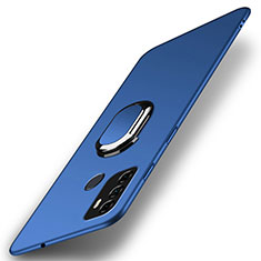 Oppo A11s用ハードケース プラスチック 質感もマット アンド指輪 マグネット式 A01 Oppo ネイビー