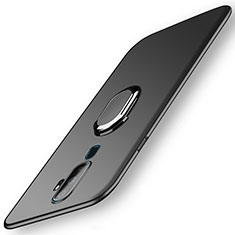 Oppo A11X用ハードケース プラスチック 質感もマット アンド指輪 マグネット式 A01 Oppo ブラック