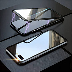 Oppo A12e用ケース 高級感 手触り良い アルミメタル 製の金属製 360度 フルカバーバンパー 鏡面 カバー M02 Oppo ブラック