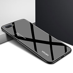 Oppo A12e用ハイブリットバンパーケース プラスチック 鏡面 カバー Oppo ブラック