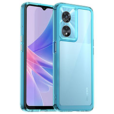 Oppo A1x 5G用ハイブリットバンパーケース クリア透明 プラスチック カバー J01S Oppo シアン