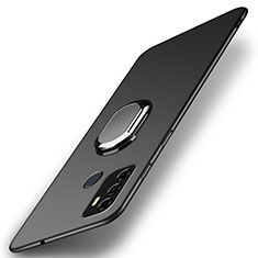 Oppo A32用ハードケース プラスチック 質感もマット アンド指輪 マグネット式 A01 Oppo ブラック