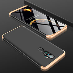 Oppo A5 (2020)用ハードケース プラスチック 質感もマット 前面と背面 360度 フルカバー Oppo ゴールド・ブラック