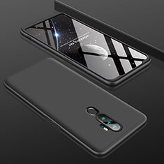 Oppo A5 (2020)用ハードケース プラスチック 質感もマット 前面と背面 360度 フルカバー Oppo ブラック