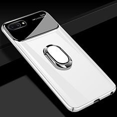 Oppo A5用ハードケース プラスチック 質感もマット アンド指輪 マグネット式 A01 Oppo ホワイト