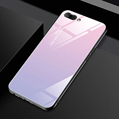 Oppo A5用ハイブリットバンパーケース プラスチック 鏡面 カバー M02 Oppo ピンク