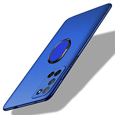 Oppo A52用ハードケース プラスチック 質感もマット アンド指輪 マグネット式 A01 Oppo ネイビー