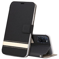 Oppo A52用手帳型 レザーケース スタンド カバー L04 Oppo ブラック