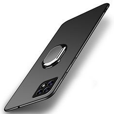 Oppo A53 5G用ハードケース プラスチック 質感もマット アンド指輪 マグネット式 A01 Oppo ブラック