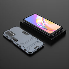 Oppo A54 5G用ハイブリットバンパーケース スタンド プラスチック 兼シリコーン カバー T02 Oppo ネイビー