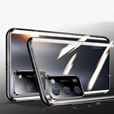 Oppo A56 5G用ケース 高級感 手触り良い アルミメタル 製の金属製 360度 フルカバーバンパー 鏡面 カバー P02 Oppo ブラック