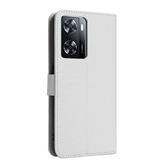 Oppo A57 4G用手帳型 レザーケース スタンド カバー BY1 Oppo ホワイト