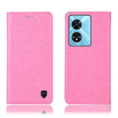Oppo A58 4G用手帳型 レザーケース スタンド カバー H04P Oppo ピンク
