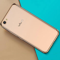 Oppo A71用極薄ソフトケース シリコンケース 耐衝撃 全面保護 クリア透明 H01 Oppo ゴールド