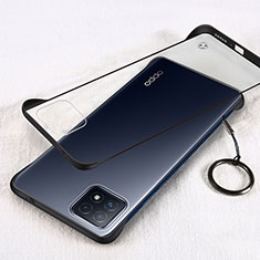 Oppo A73 5G用ハードカバー クリスタル クリア透明 H01 Oppo ブラック