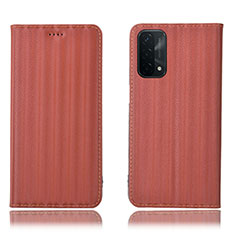 Oppo A74 5G用手帳型 レザーケース スタンド カバー H23P Oppo ネイビー