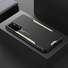 Oppo A74 5G用ケース 高級感 手触り良い アルミメタル 製の金属製 兼シリコン カバー Oppo ゴールド