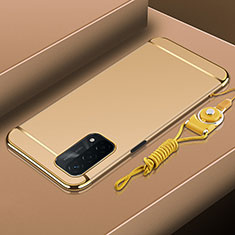 Oppo A74 5G用ケース 高級感 手触り良い メタル兼プラスチック バンパー P01 Oppo ゴールド