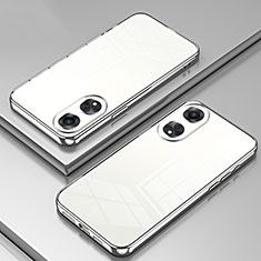 Oppo A78 5G用極薄ソフトケース シリコンケース 耐衝撃 全面保護 クリア透明 SY1 Oppo シルバー