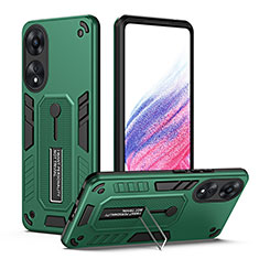 Oppo A78 5G用ハイブリットバンパーケース スタンド プラスチック 兼シリコーン カバー H01P Oppo グリーン