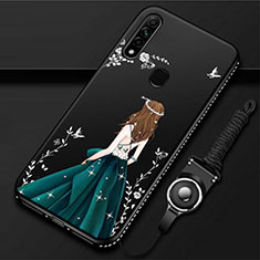 Oppo A8用シリコンケース ソフトタッチラバー バタフライ ドレスガール ドレス少女 カバー Oppo グリーン