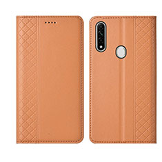 Oppo A8用手帳型 レザーケース スタンド カバー L01 Oppo オレンジ