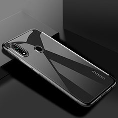 Oppo A8用極薄ソフトケース シリコンケース 耐衝撃 全面保護 クリア透明 H01 Oppo ブラック