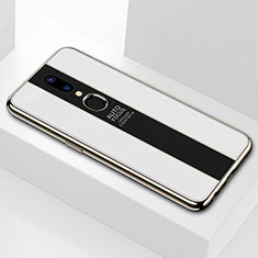 Oppo A9用ハイブリットバンパーケース プラスチック 鏡面 カバー M01 Oppo ホワイト