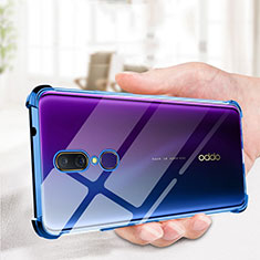 Oppo A9用極薄ソフトケース シリコンケース 耐衝撃 全面保護 クリア透明 H01 Oppo ネイビー